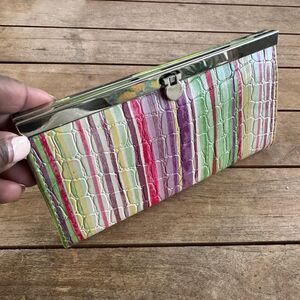 Vintage Crocodile Embossed Clutch Bag